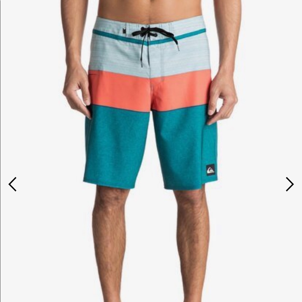 Yellow and blue men’s boardshorts
